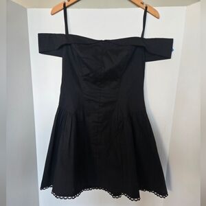 Francesca’s Black Fit & Flare Mini Dress - Drop Waist - Off-the-Shoulder NWT